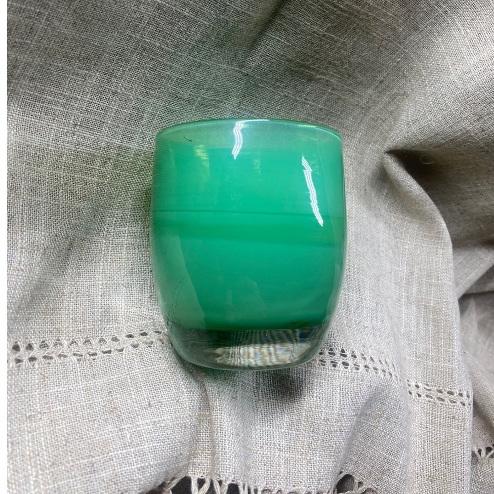 Glassybaby "Strength" Green Hand Blown Glass Candle Holder / Votive - Picture 4 of 9